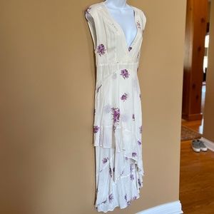 NWOT Free People s 10 dress, cream purple floral